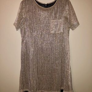 E. SSUE Gold Shift Dress